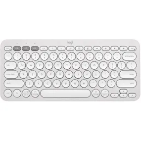 Logitech PEBBLE KEYS 2 K380S Multi-Device Bluetooth Wireless Keyboard, Slim and Portable - White