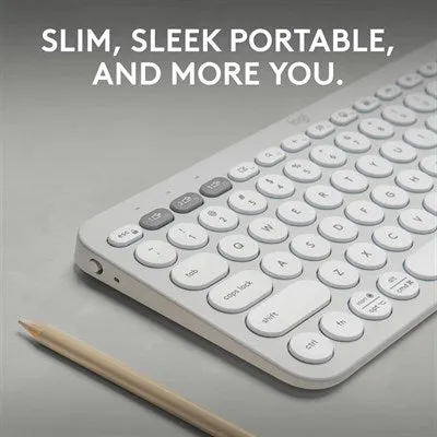 Logitech PEBBLE KEYS 2 K380S Multi-Device Bluetooth Wireless Keyboard, Slim and Portable - White