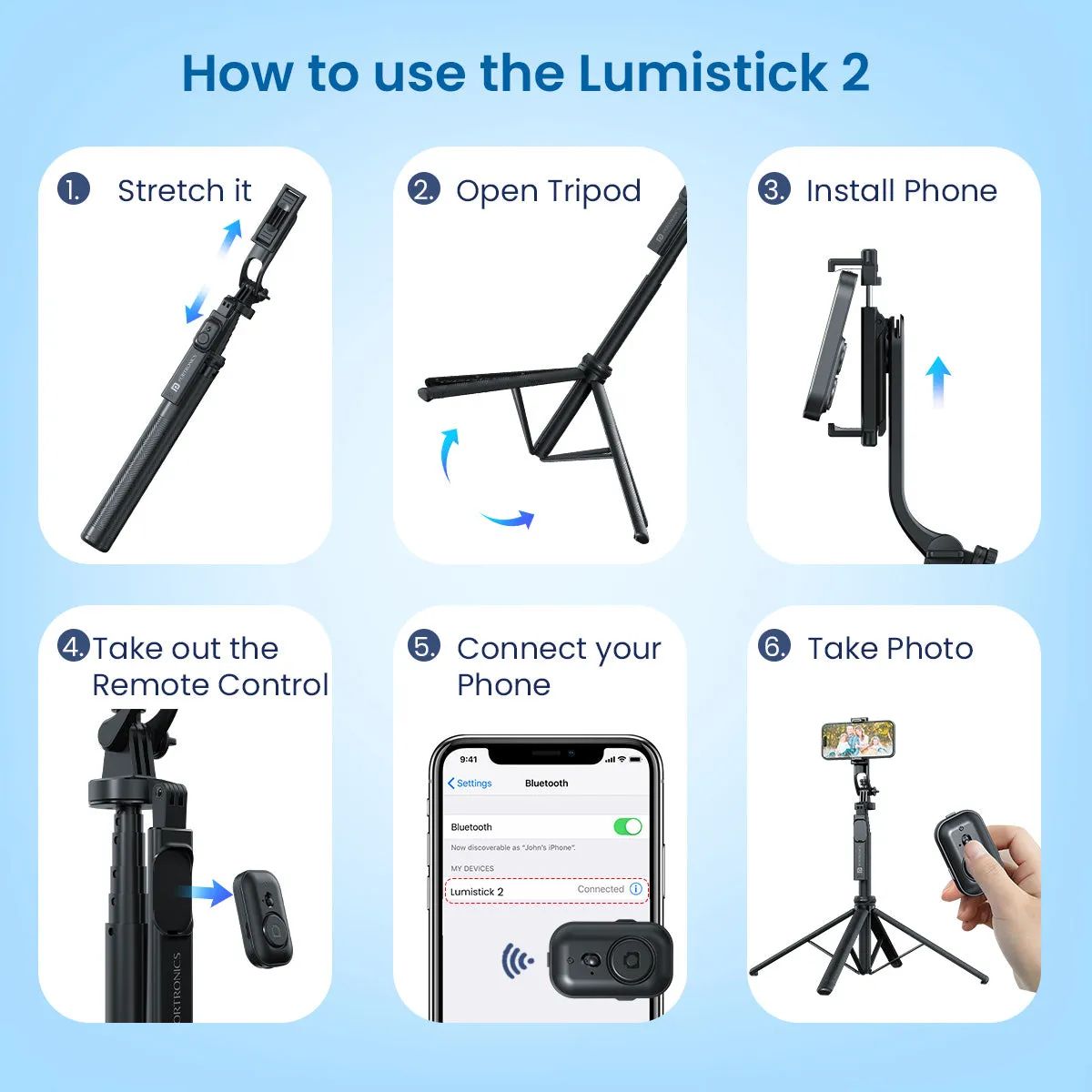 Lumistick 2 - Smart Selfie Stick