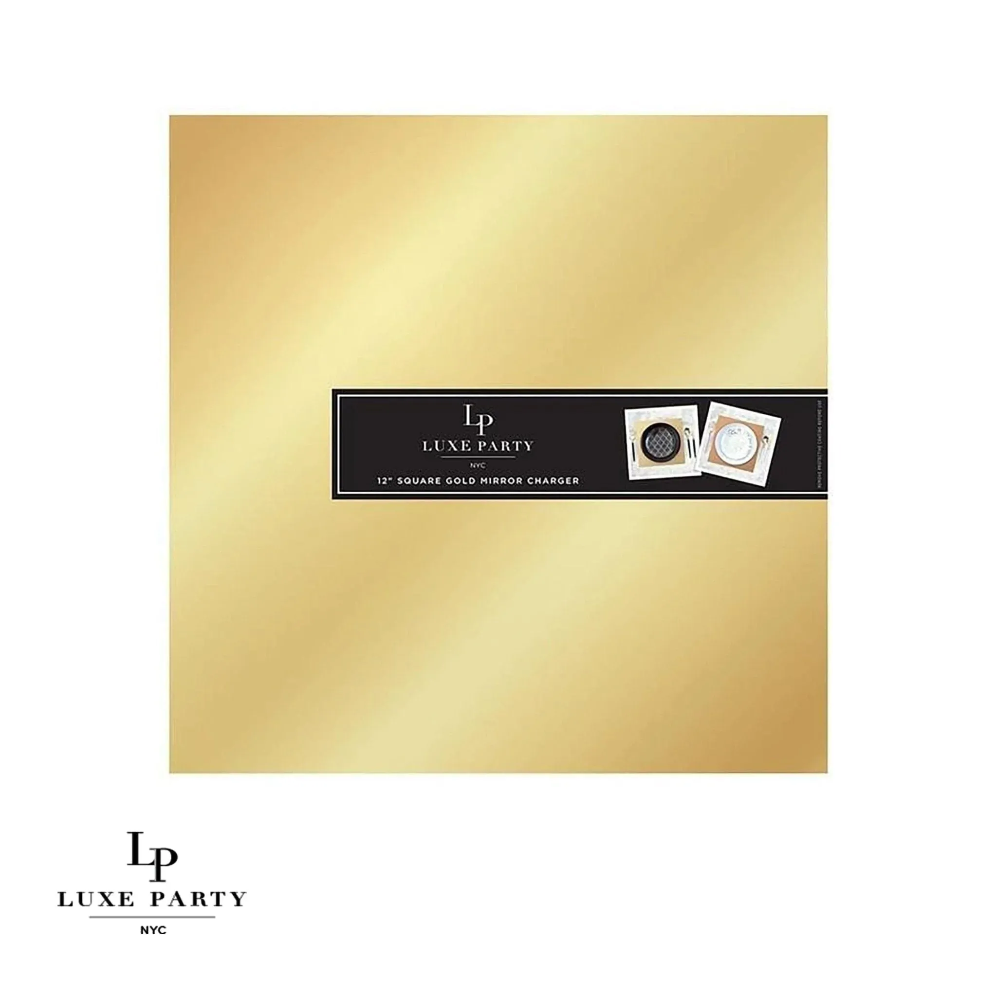 Luxe Party Gold Square Charger 12" 1pc