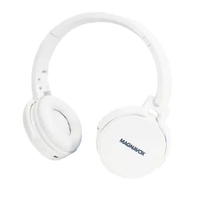 Magnavox MBH542-WH Bluetooth Wireless Foldable Stereo Headphones in White