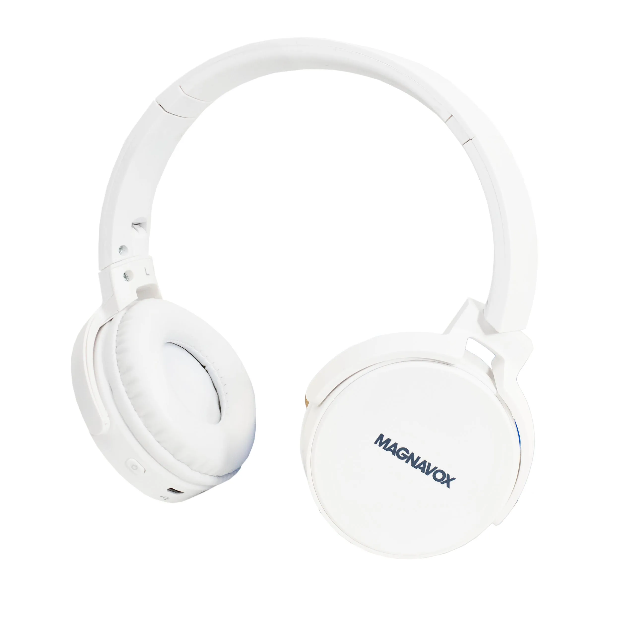 Magnavox MBH542-WH Bluetooth Wireless Foldable Stereo Headphones in White