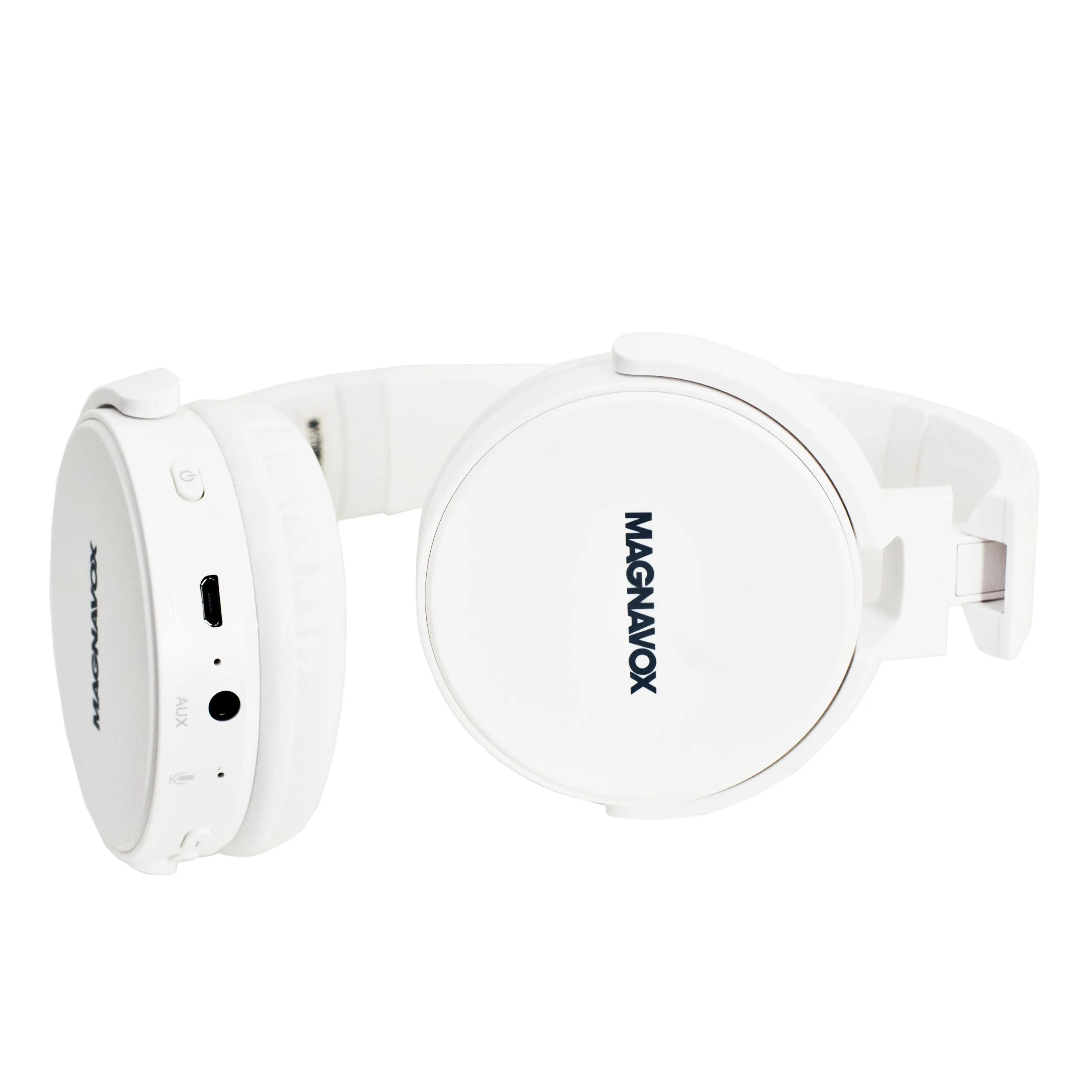 Magnavox MBH542-WH Bluetooth Wireless Foldable Stereo Headphones in White