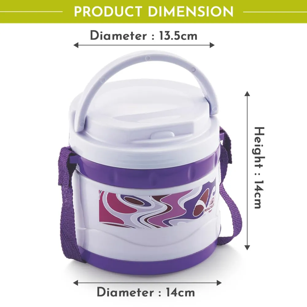 Magnus Pride 2 Violet Insulated Stainless Steel Lunch Box - 500ml Leakproof Tiffin, Made in India - Ideal Lunch Box for Kids, Lunch Boxes for Office Men, Women - Keep Food Hot & Fresh