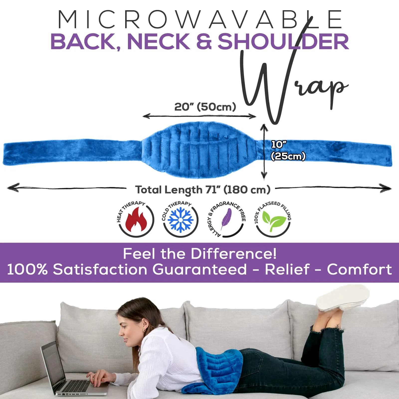 Microwavable Heating Pad for Back Neck & Shoulders XLarge