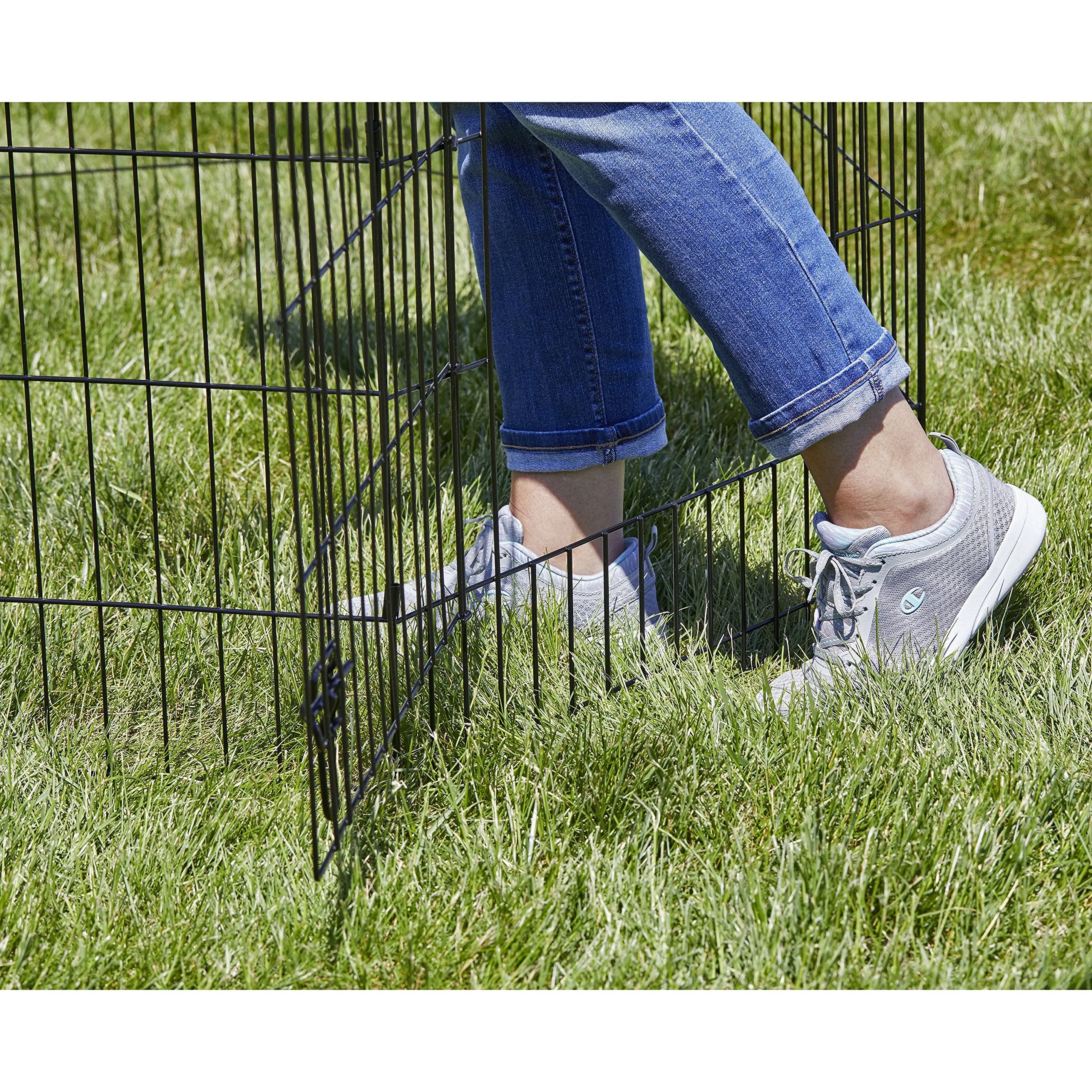 MidWest Foldable Metal Dog Exercise Pen - 24'W x 30'H with Door, Black