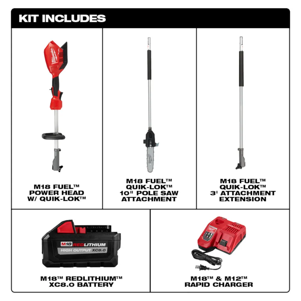 Milwaukee M18 FUEL 10" Pole Saw Kit with QUIK-LOK