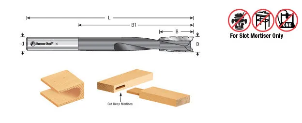 Mortising Straight Plunge Router Bit | 2 Flute | Various Dia x 1 x 1⁄2"Shank | 45540 | 738685455401