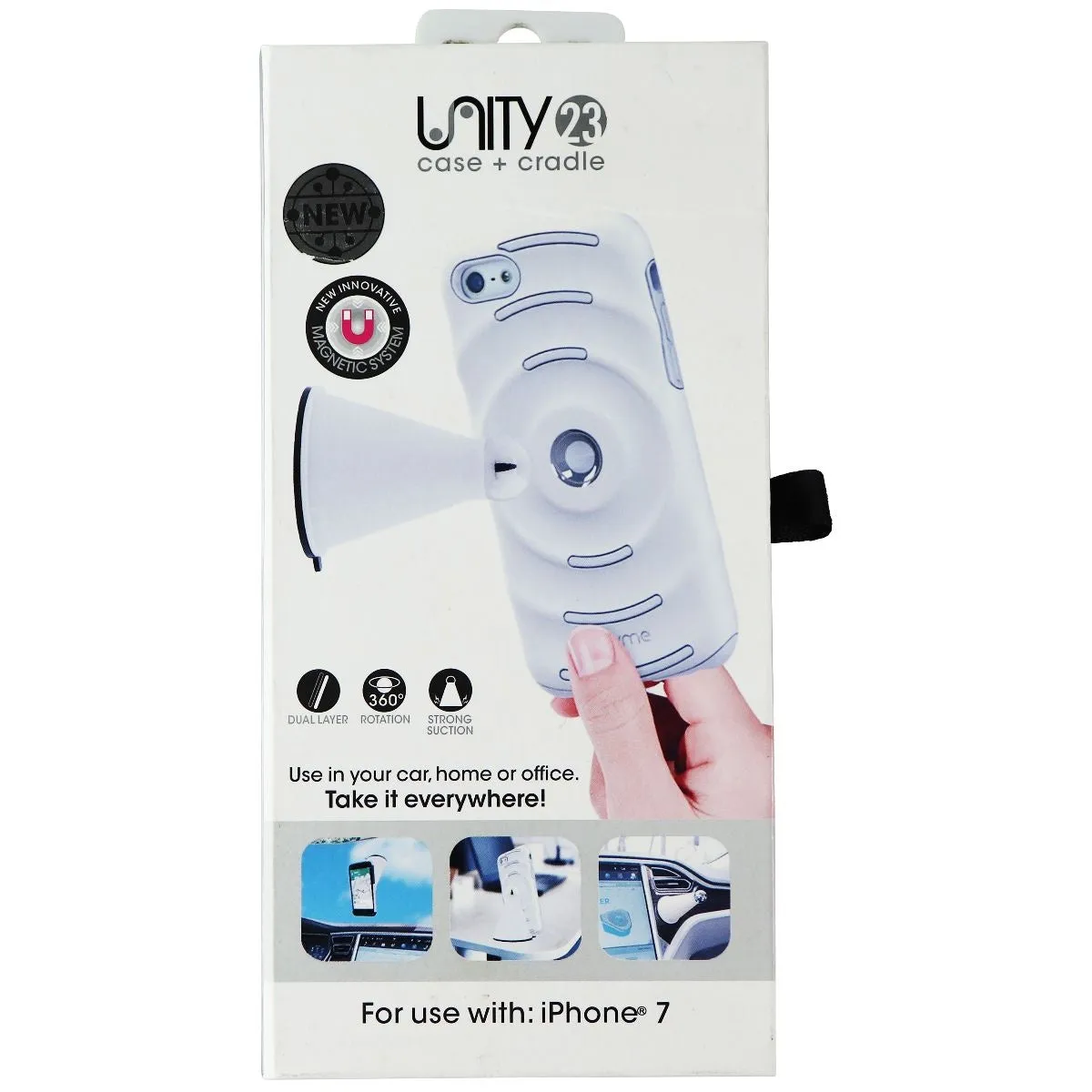 MyMe Unity System Bundle, Mount for Car, Home & Office for iPhone 7 (White)