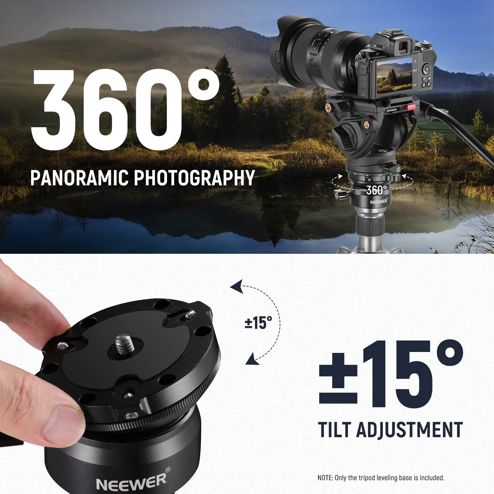 NEEWER GM15 Tripod Leveling Base (ø60mm) Camera Leveler