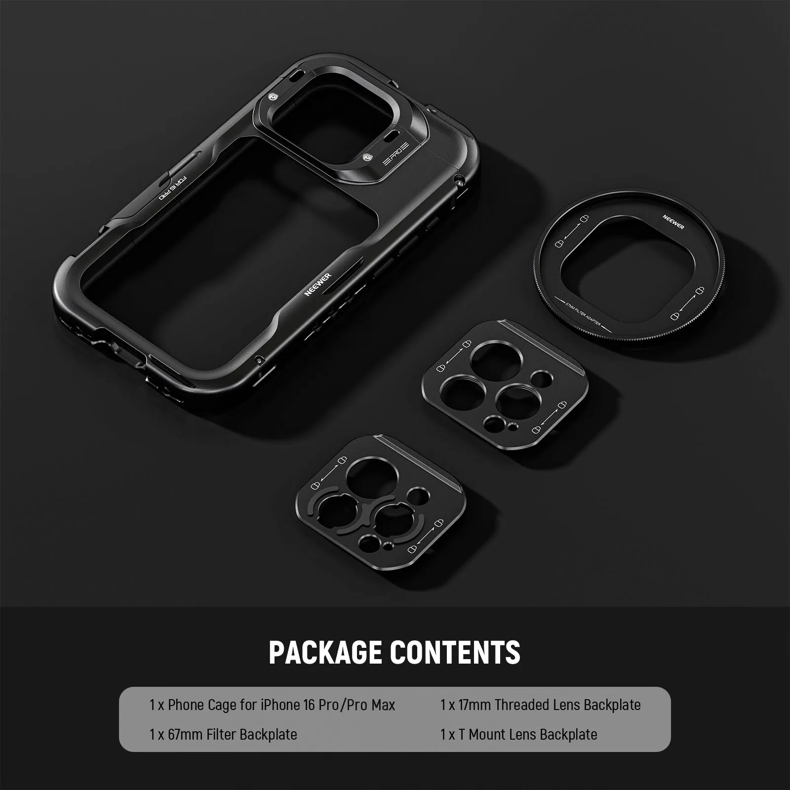 NEEWER PA073/PA074 Phone Cage Compatible with iPhone 16 Pro/Pro Max