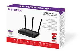 Netgear Ac750 Dual Band Wi-Fi Gigabit Router (R6050),Black