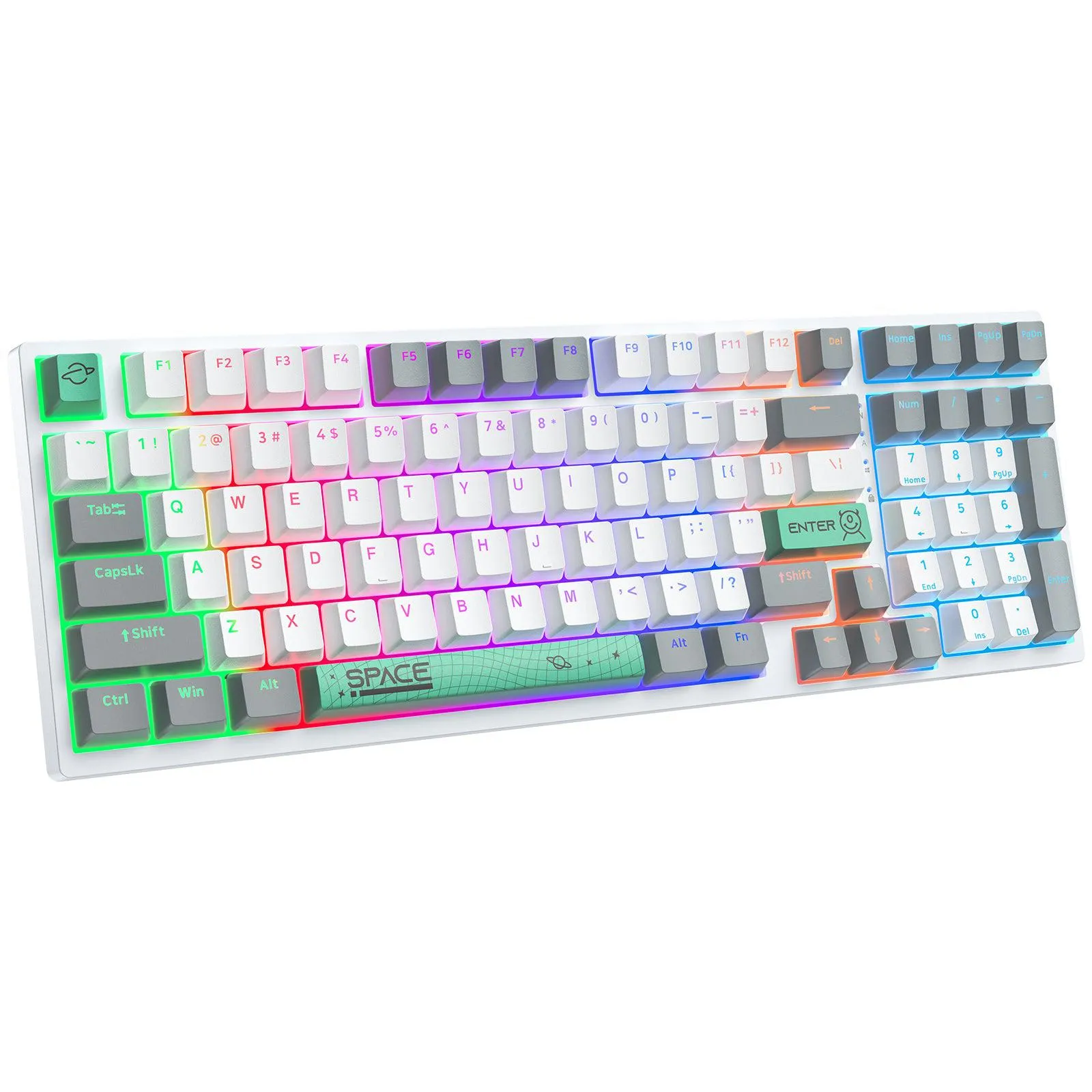 New ONIKUMA G38 Three Color Wired Mechanical Keyboard, 98 Keys Gamer For PC Laptop