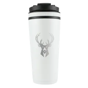 Officially Licensed Milwaukee Bucks 26oz Ice Shaker - White