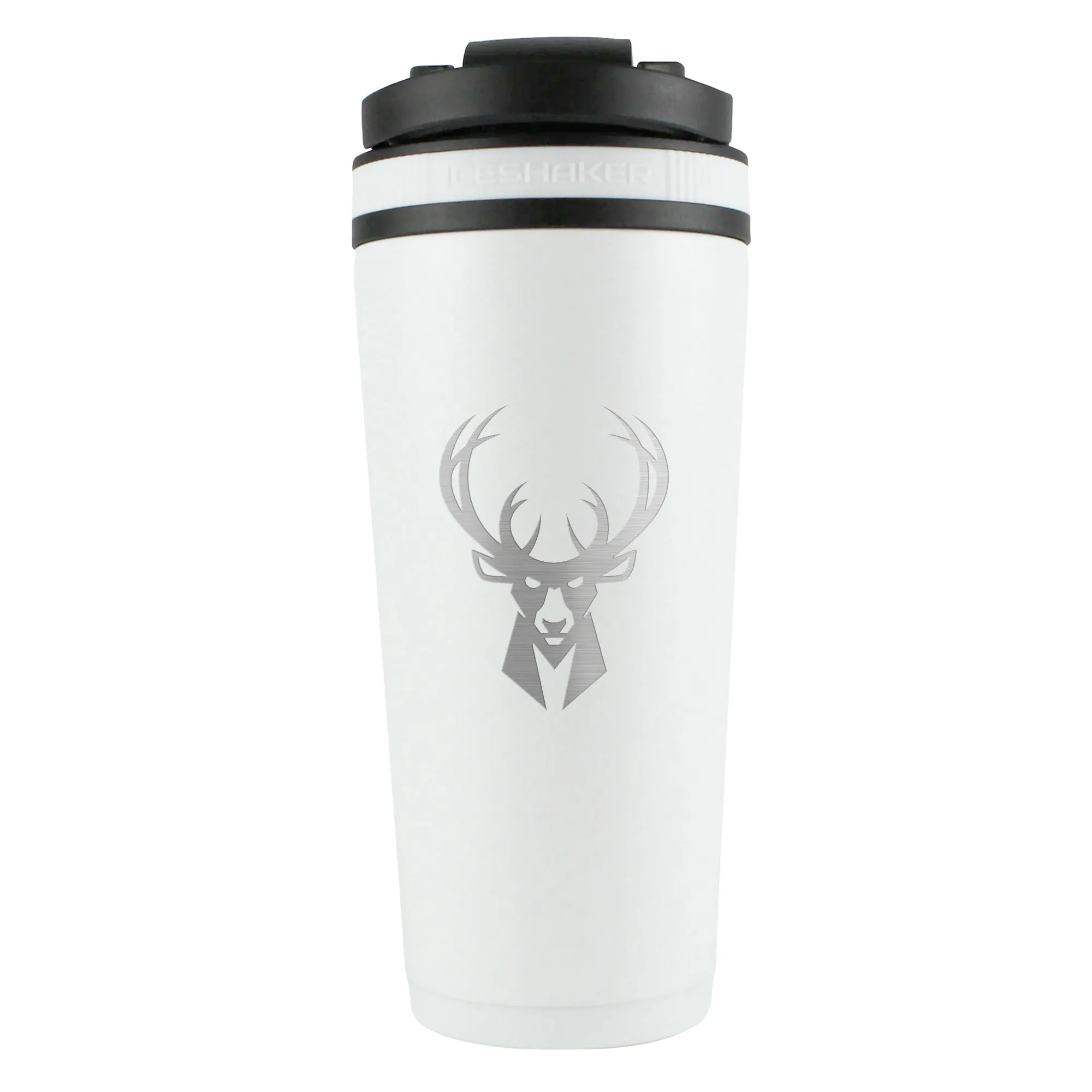 Officially Licensed Milwaukee Bucks 26oz Ice Shaker - White