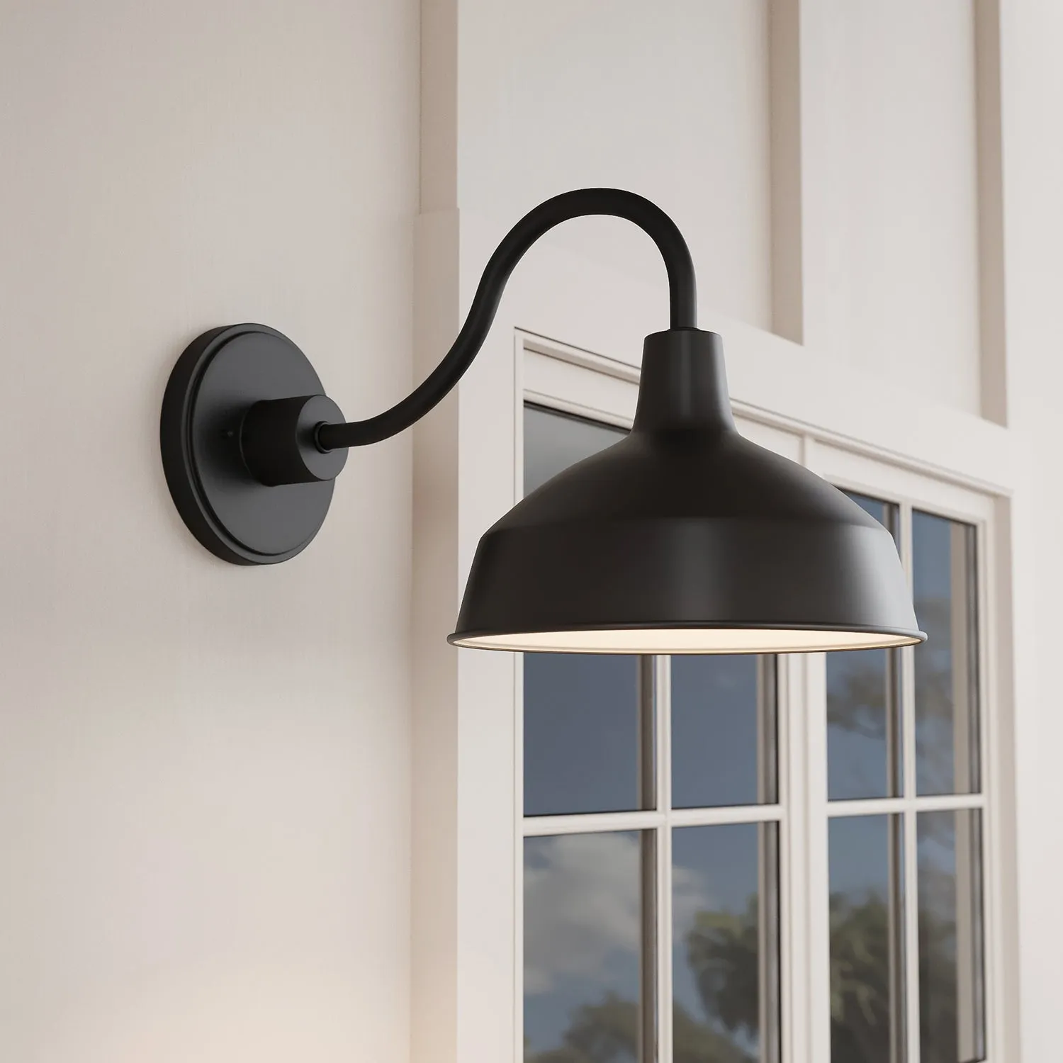 Open Box Asher Medium Outdoor Wall Light, Black