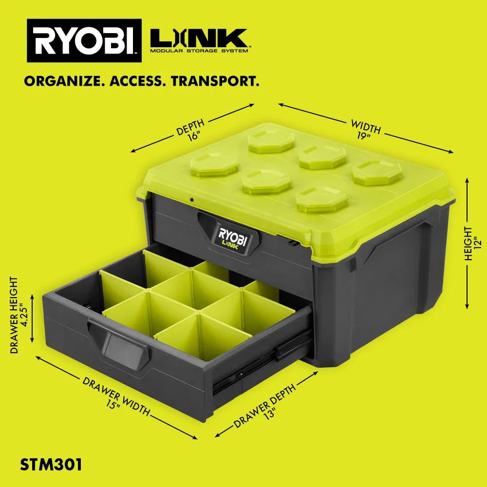 Open Box -  RYOBI LINK 2 Drawer Tool Box