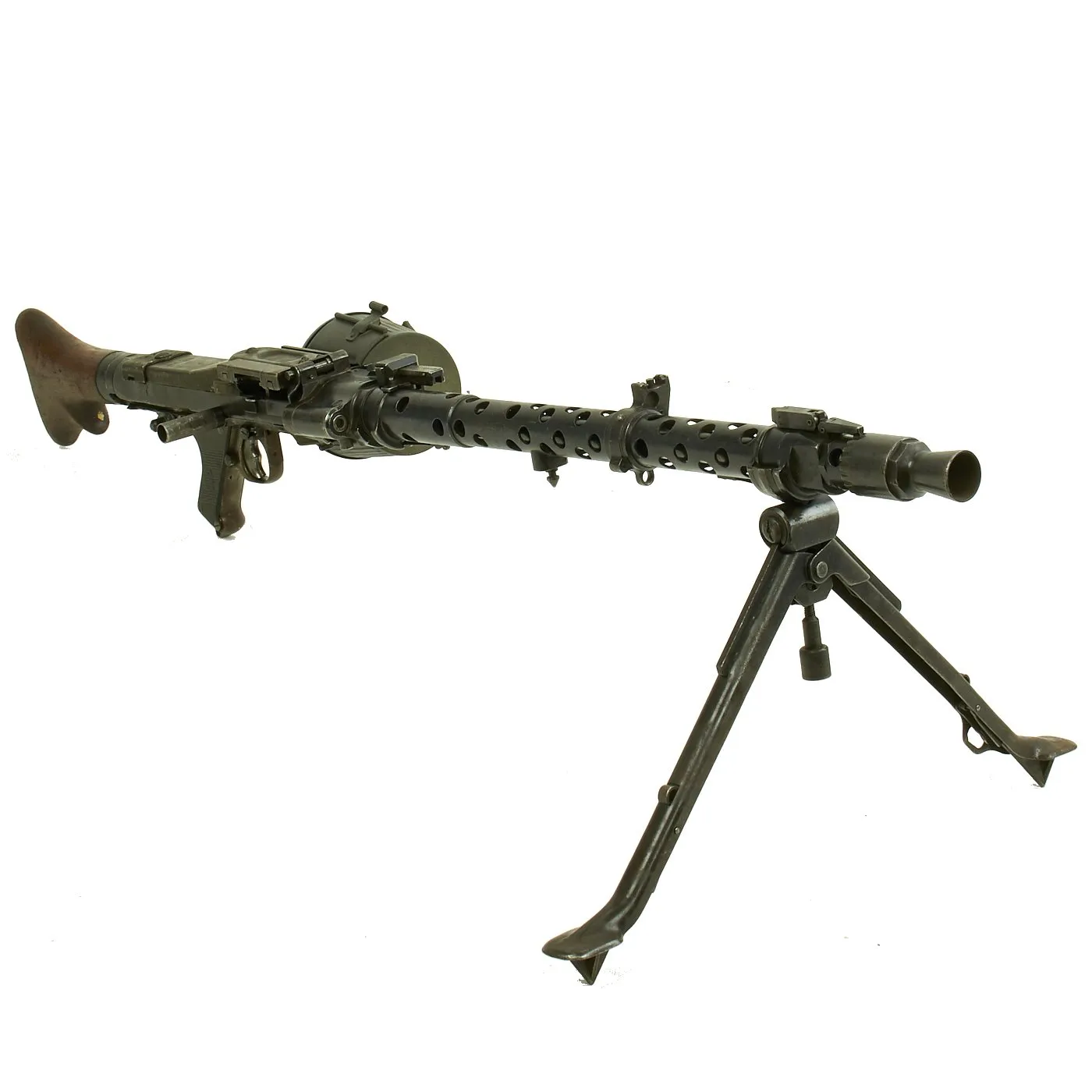 Original German WWII MG 34 Display Machine Gun with Basket Carrier - marked dfb 41