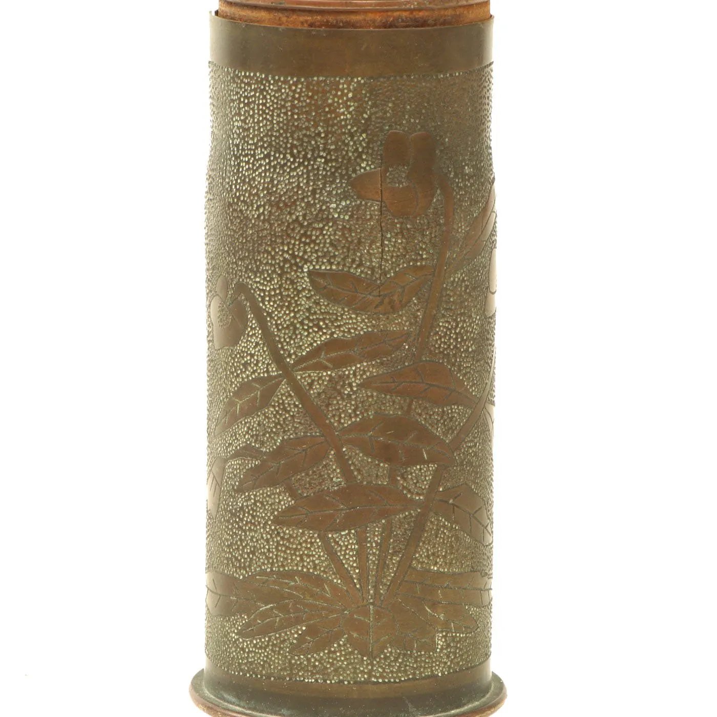 Original U.S. WWI French Trench Art Engraved Artillery Shells - M1916 37mm Gun - French 75mm Field Gun