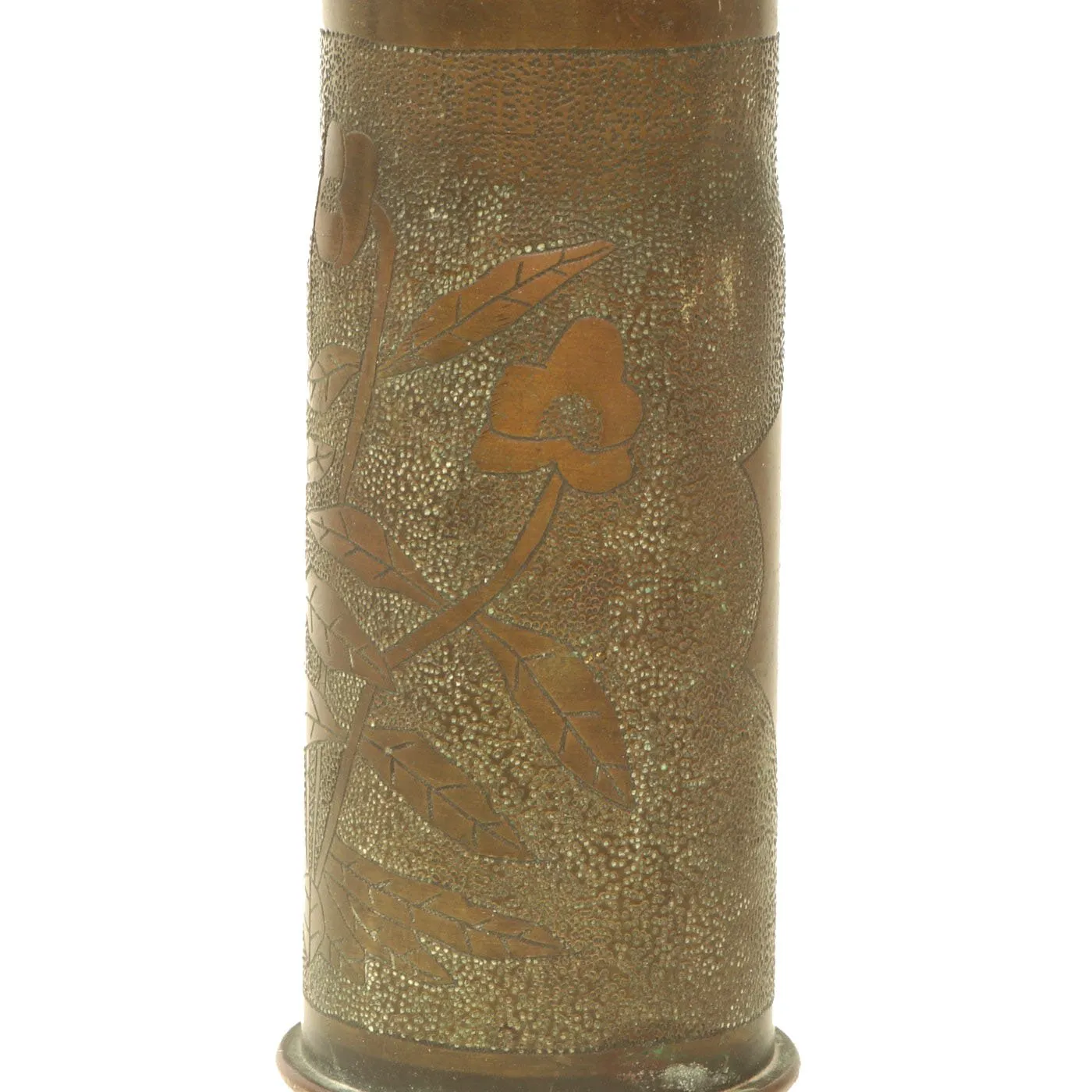 Original U.S. WWI French Trench Art Engraved Artillery Shells - M1916 37mm Gun - French 75mm Field Gun