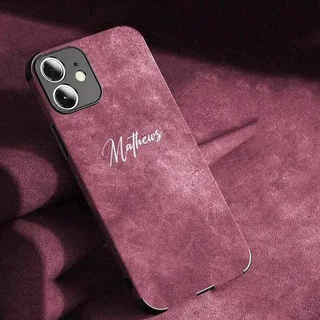 Personalised Name Luxury Soft Leather Case (For iPhone)