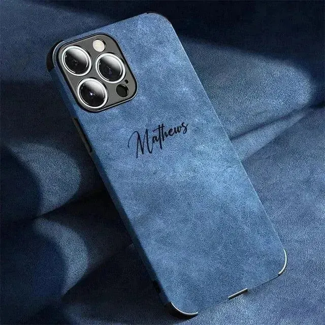 Personalised Name Luxury Soft Leather Case (For iPhone)