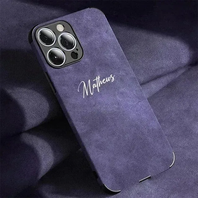 Personalised Name Luxury Soft Leather Case (For iPhone)