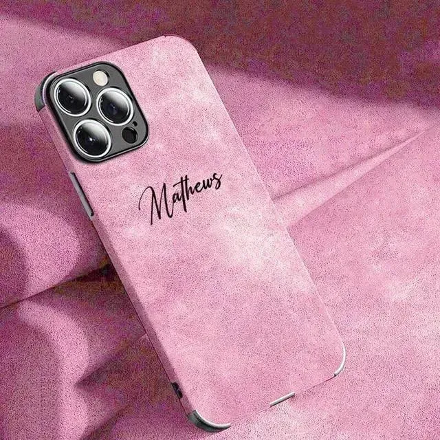 Personalised Name Luxury Soft Leather Case (For iPhone)