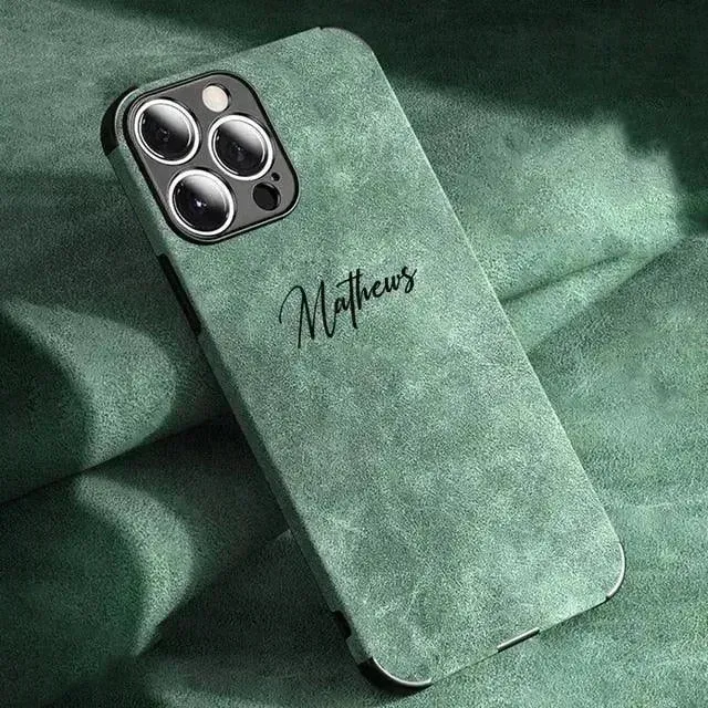 Personalised Name Luxury Soft Leather Case (For iPhone)