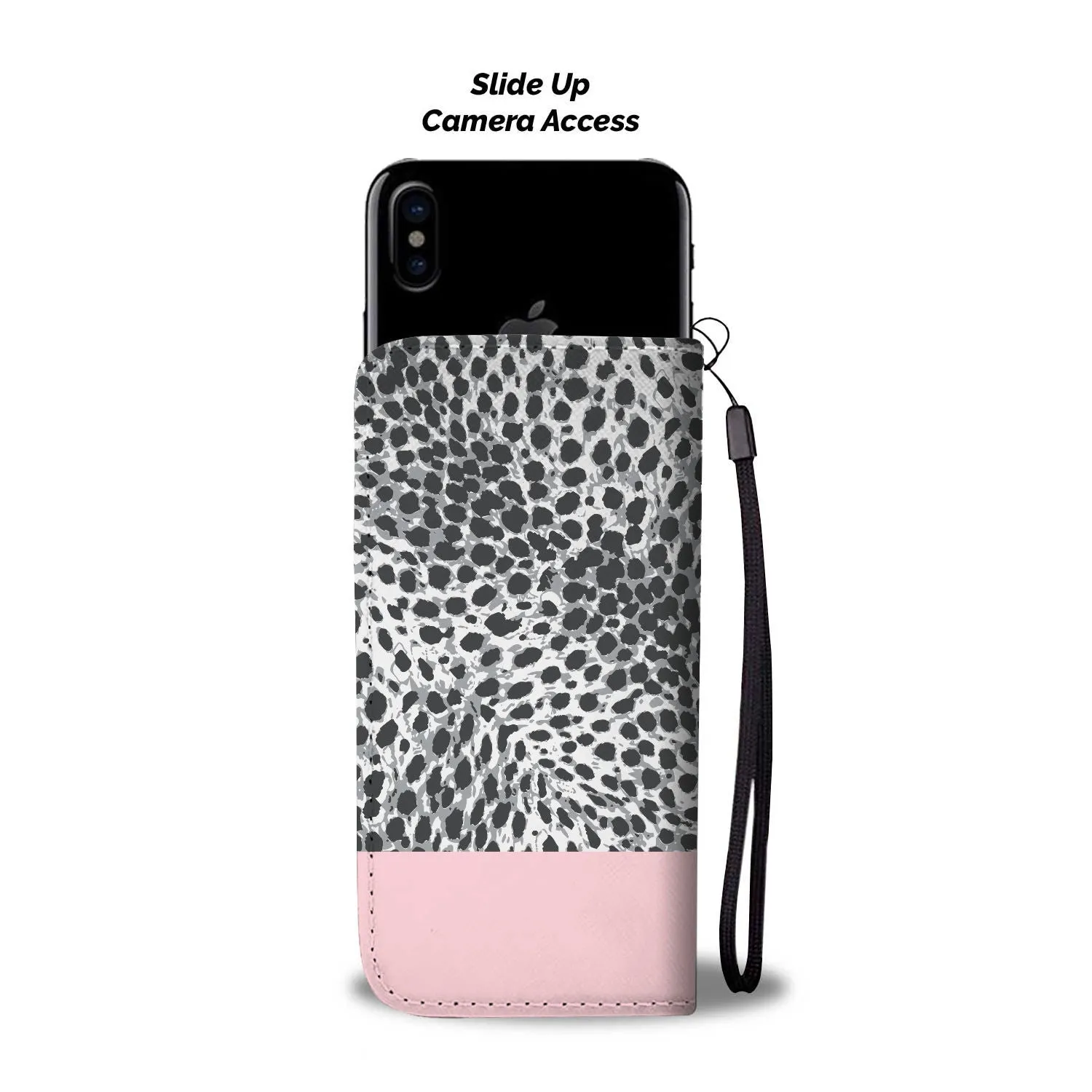 Personalized Blush Pink & Leopard Print Phone Wallet Case