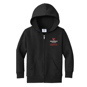 Personalized Davidson Wildcats Primary Lockup Toddler Full-Zip Sweatshirt