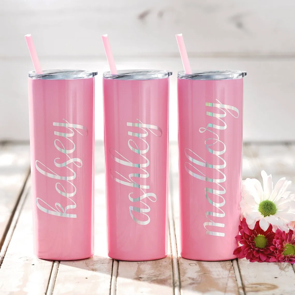 Personalized Skinny Tumbler, Custom Bridesmaid Skinny Tumbler, Stainless Steel Tumbler, Tumbler With Straw, Tumbler With Lid