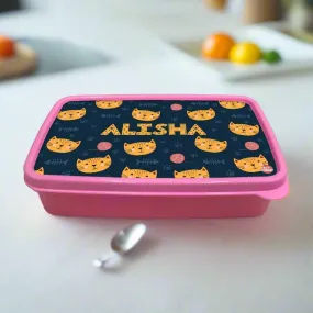 Personalized Snack Box for Kids Plastic Lunch Box for Girls -Cute Little Cat