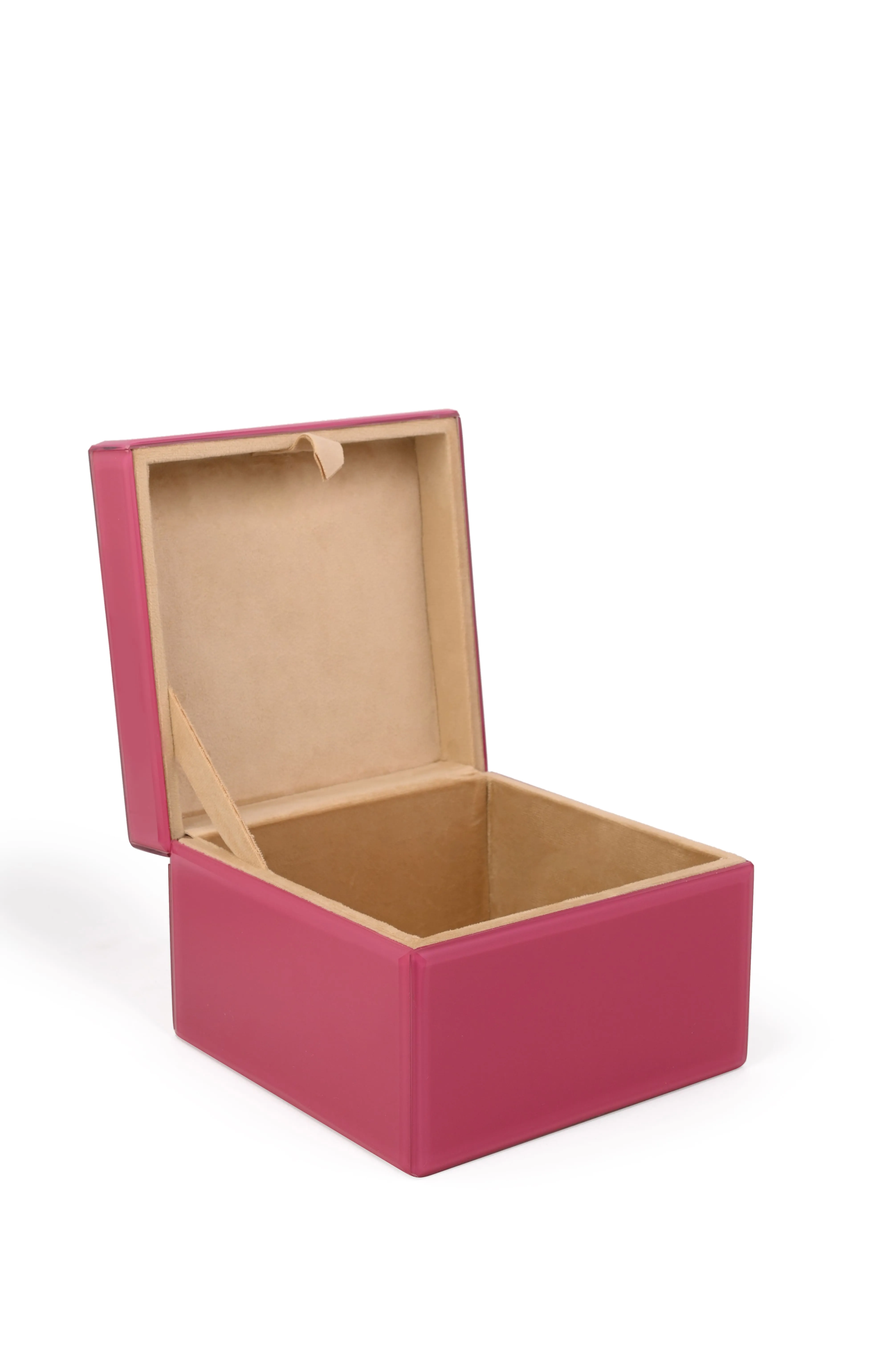 Pink Glass Jewellery Box