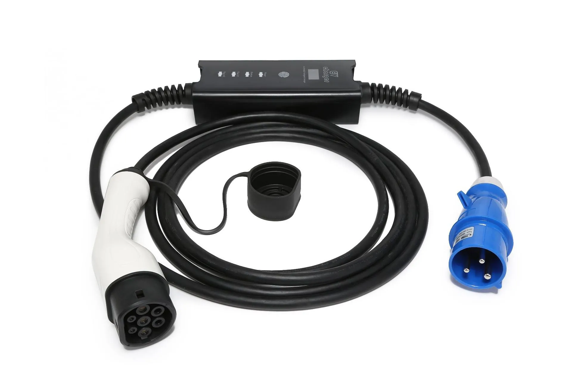 Portable Type 2 Charger| 250V | 32A | 3 Pin Blue Industrial Plug | 16ft