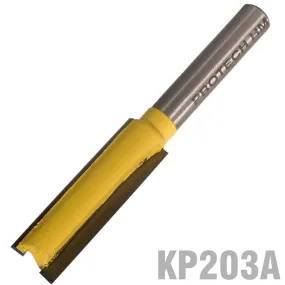 PRO-TECH STRAIGHT BIT 3/8' (9.5MM) X 1 1/4'(32MM) TWO FLUTE LONG 1/4' SHANK KP203A