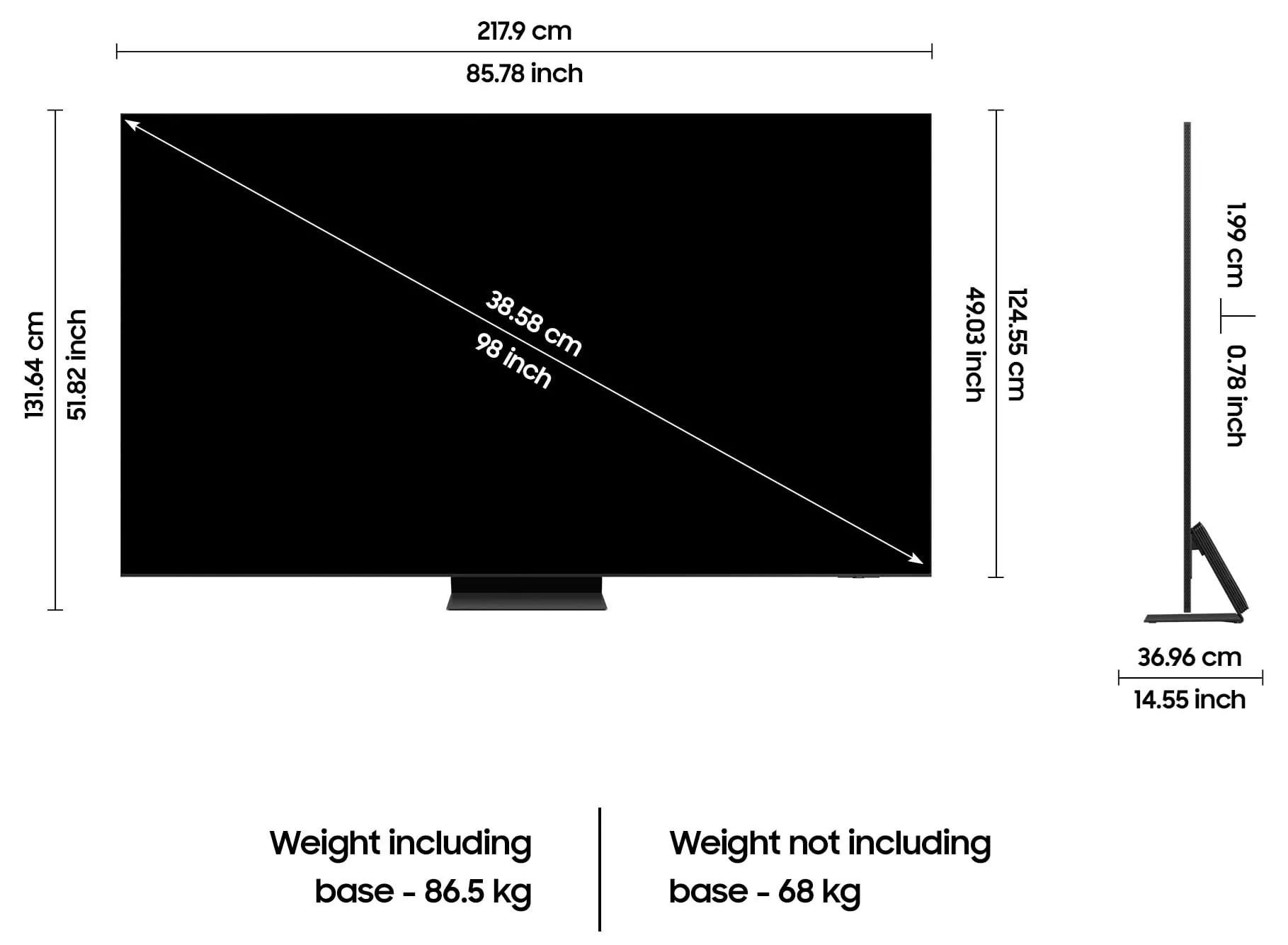 Samsung 247 cm (98 Inches) 8K Ultra HD Smart Neo-QLED TV (QA98QN990CKXXL, Titan Black)