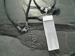 Selenite Blade Necklace - Silver Plated