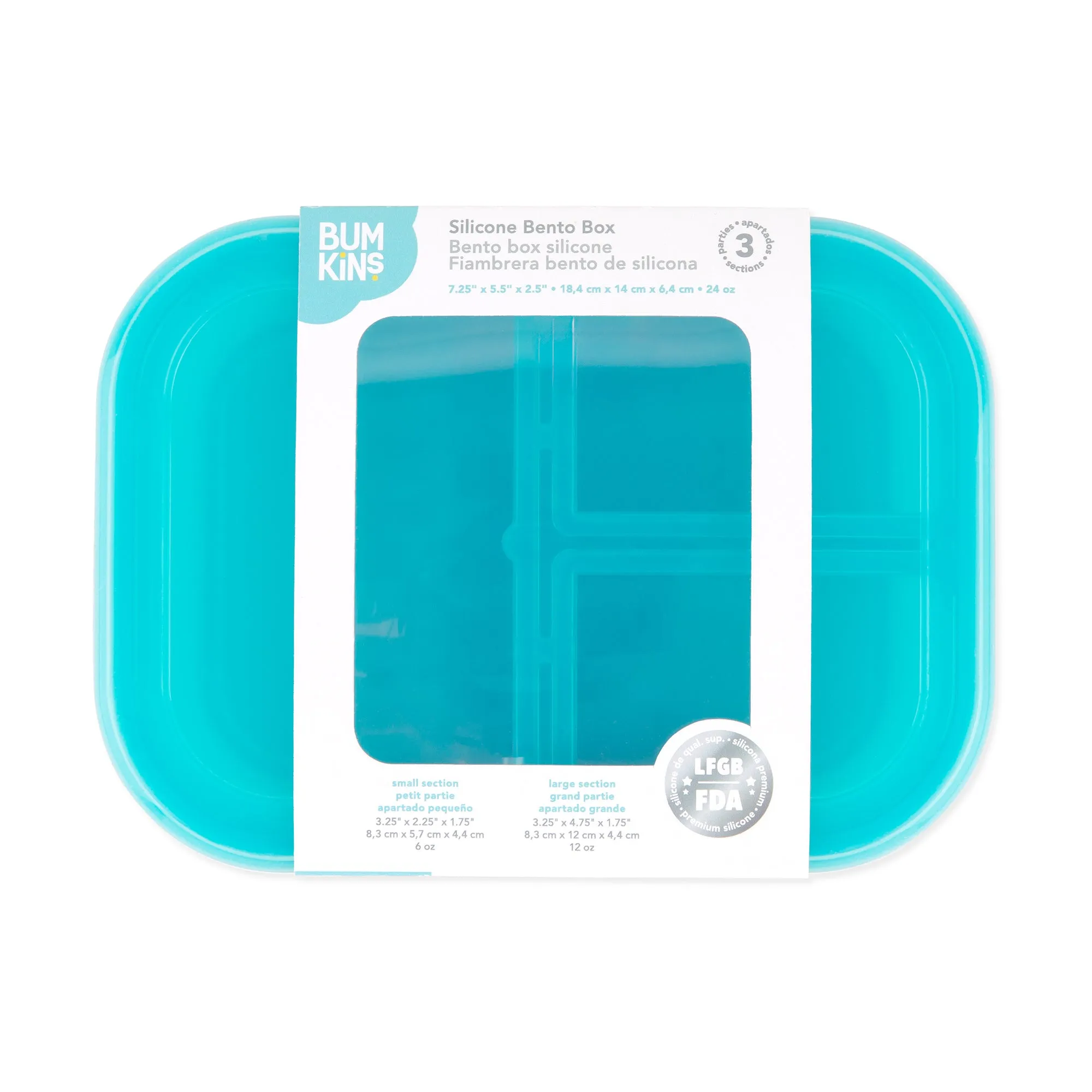 Silicone Bento Box 3 Section: Blue Jelly