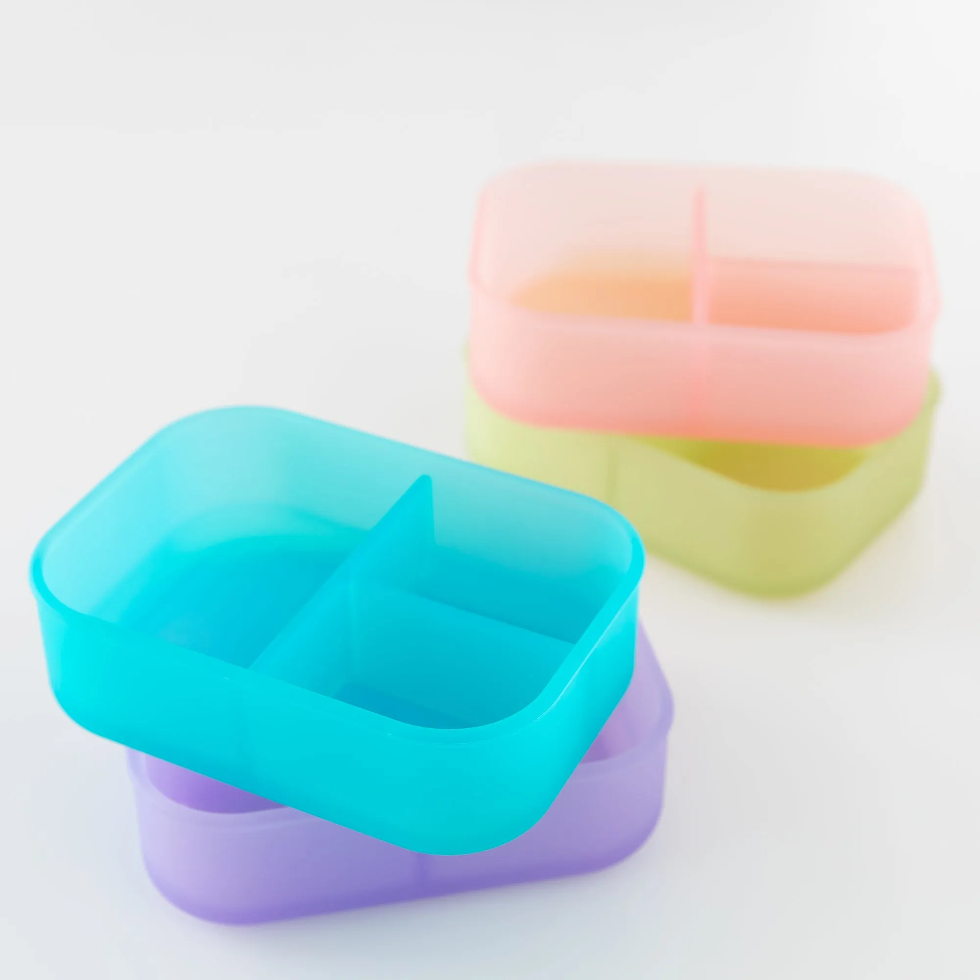 Silicone Bento Box 3 Section: Blue Jelly