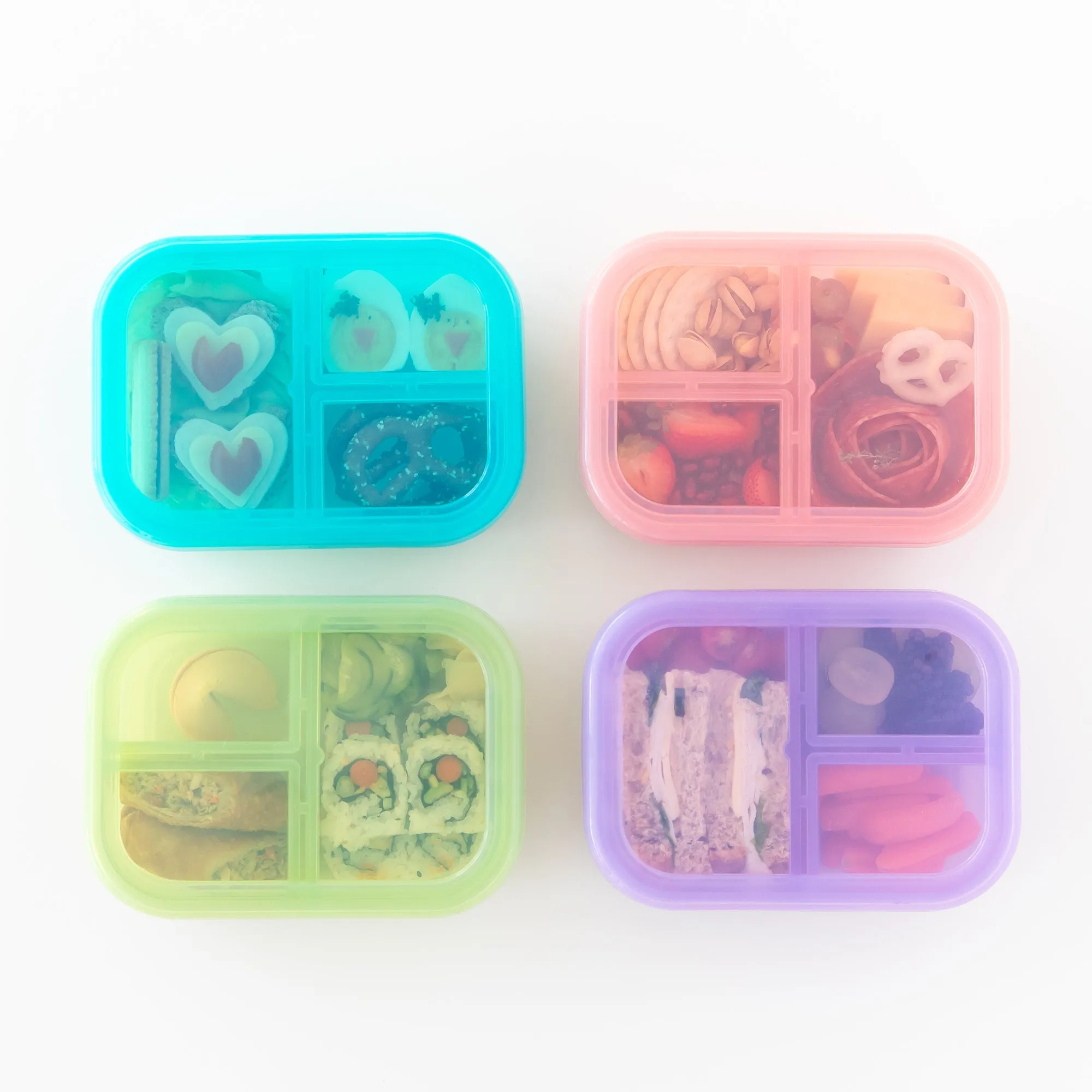 Silicone Bento Box 3 Section: Green Jelly