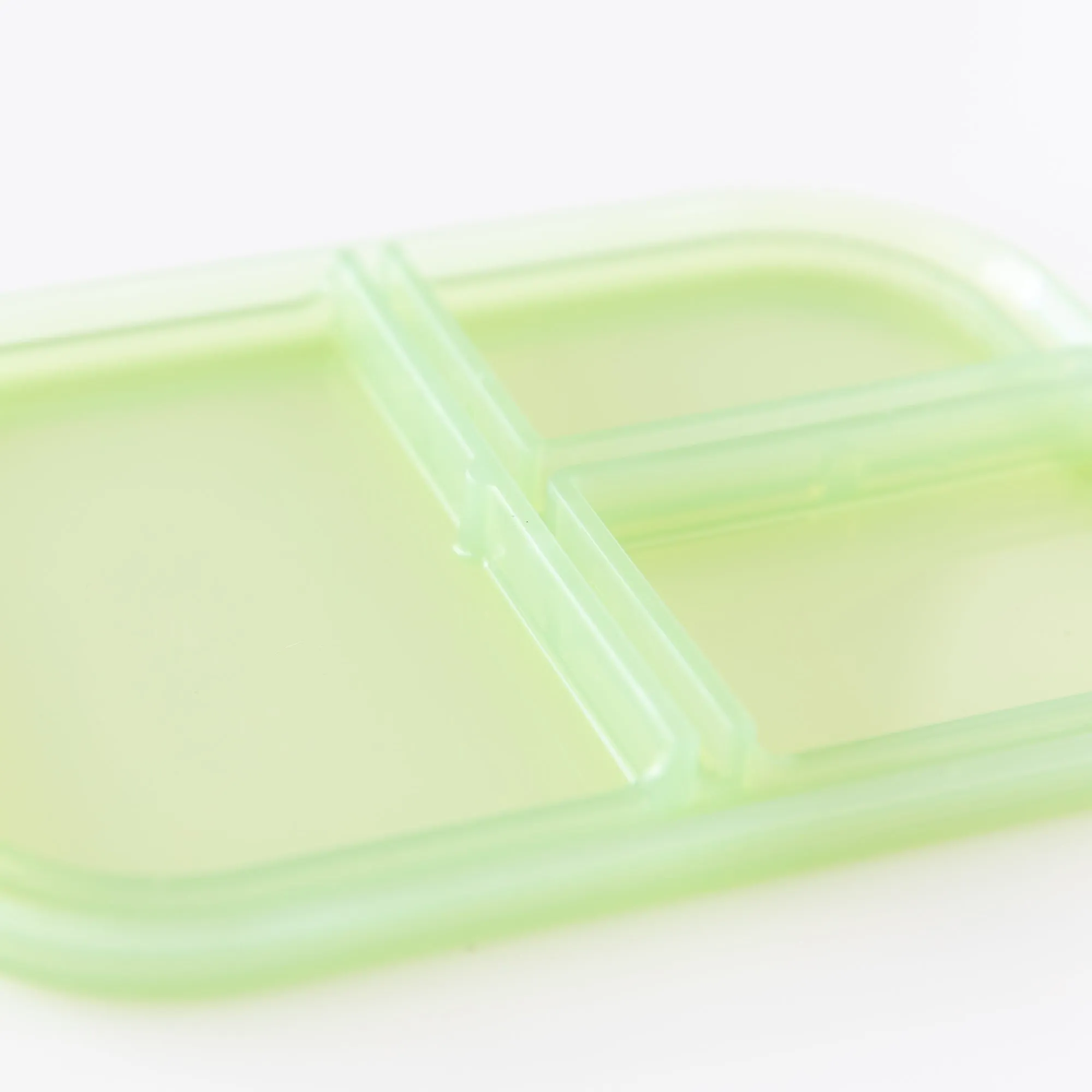 Silicone Bento Box 3 Section: Green Jelly