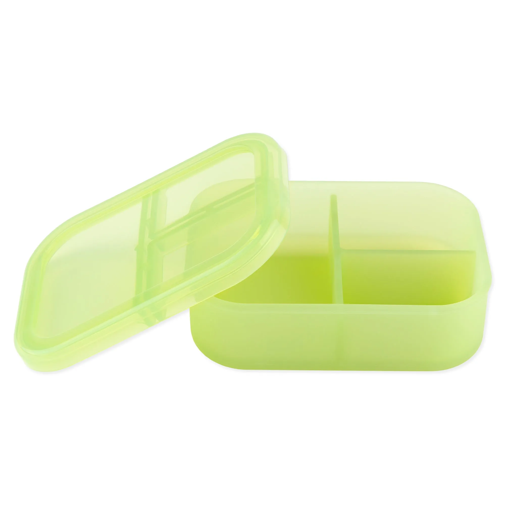 Silicone Bento Box 3 Section: Green Jelly