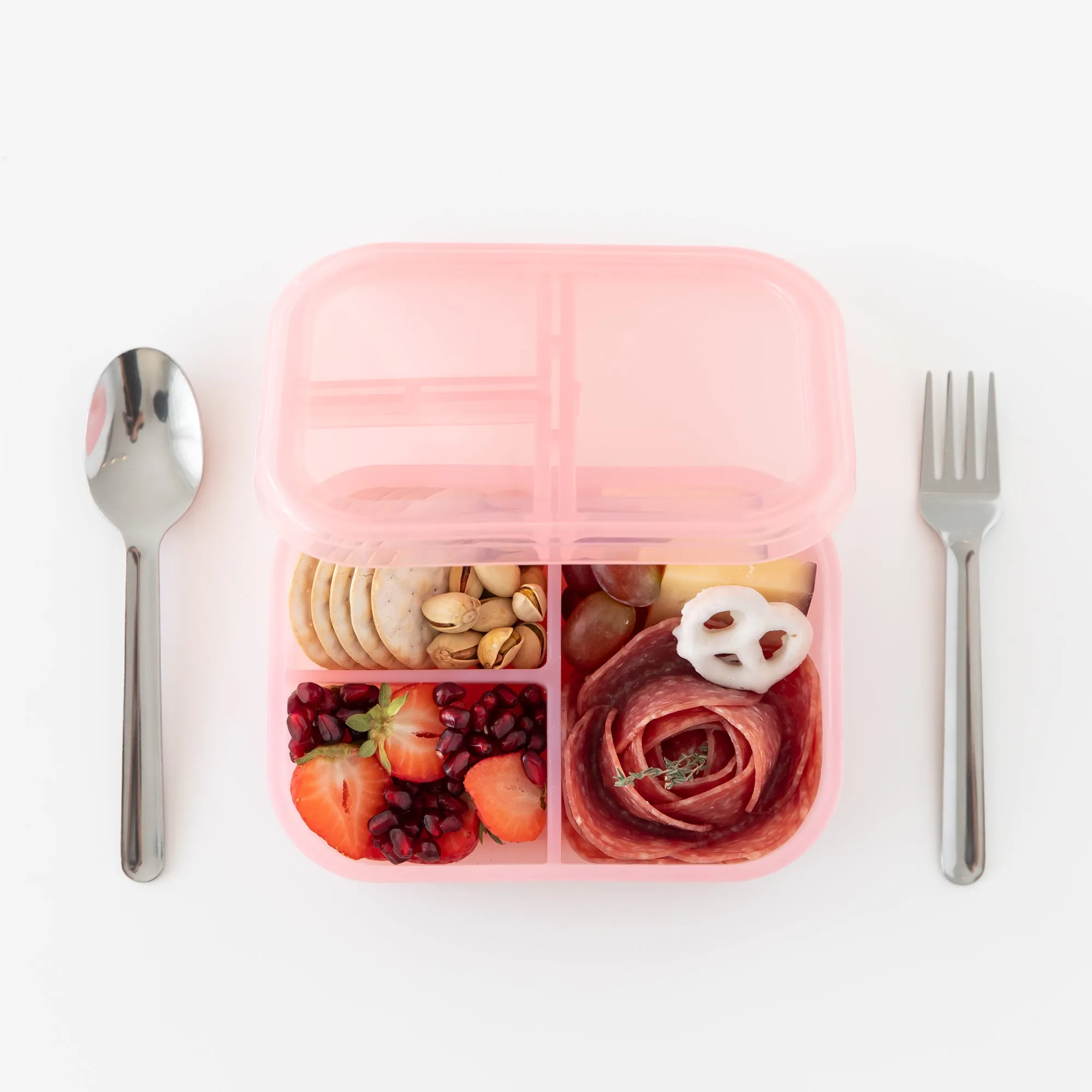 Silicone Bento Box 3 Section: Pink Jelly