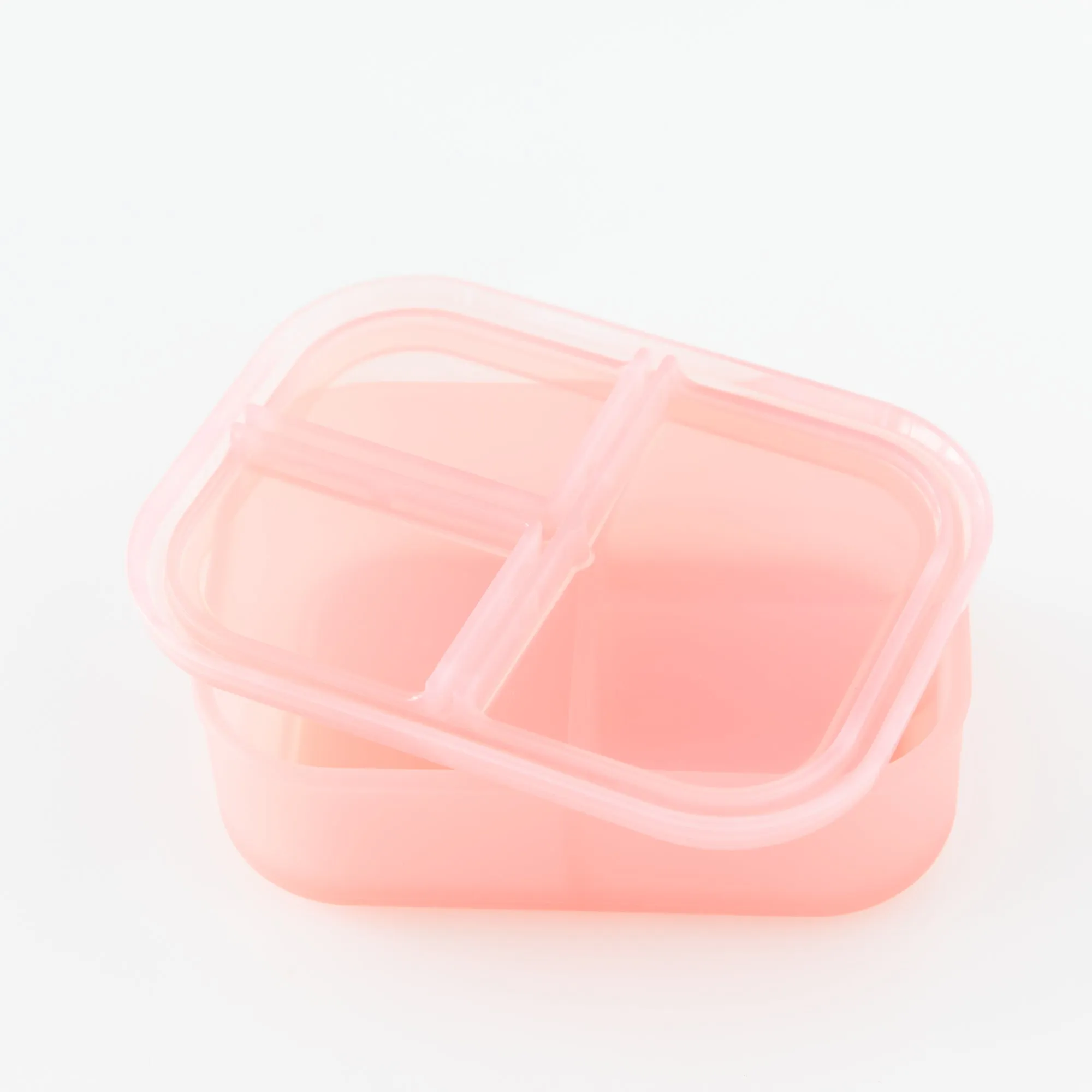 Silicone Bento Box 3 Section: Pink Jelly