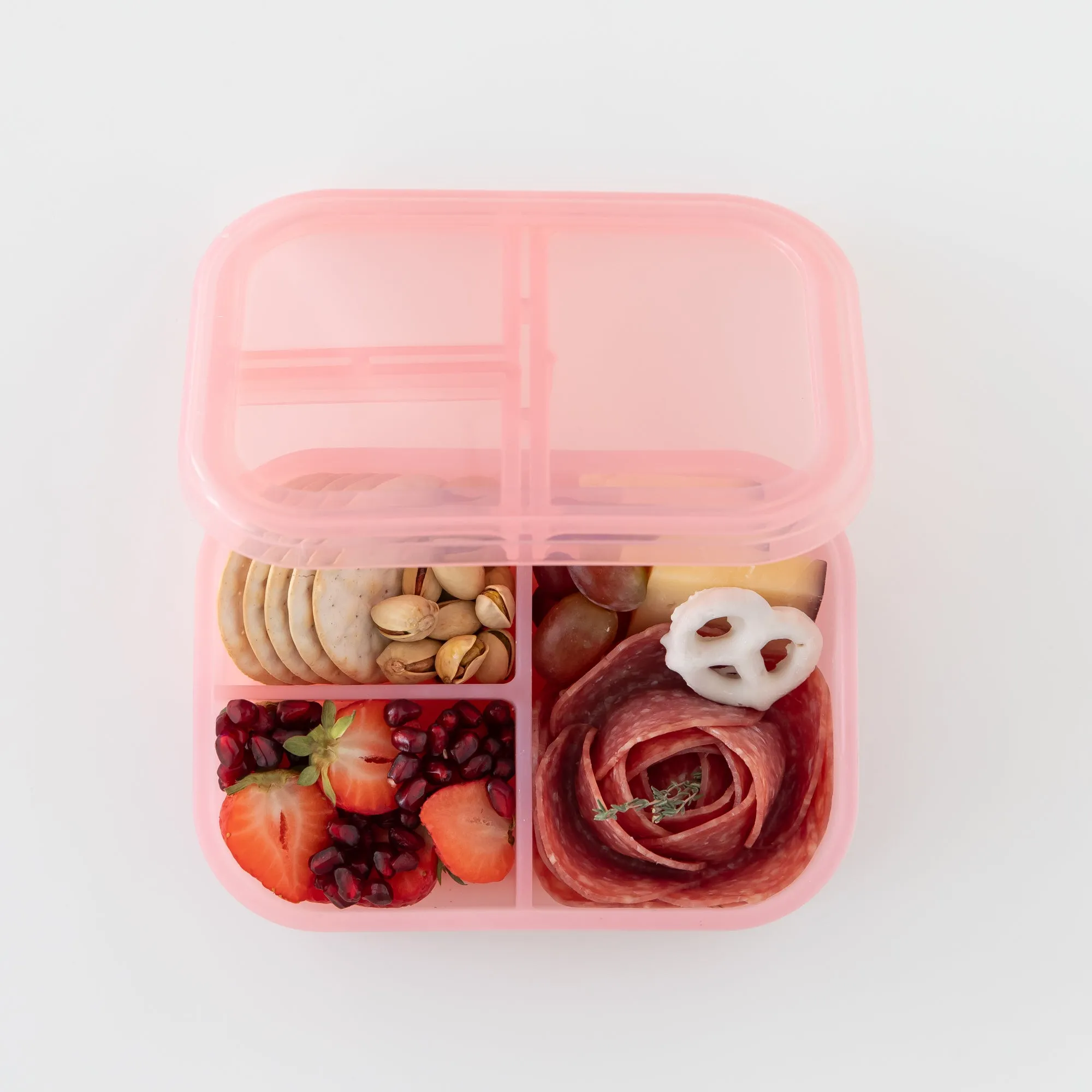 Silicone Bento Box 3 Section: Pink Jelly