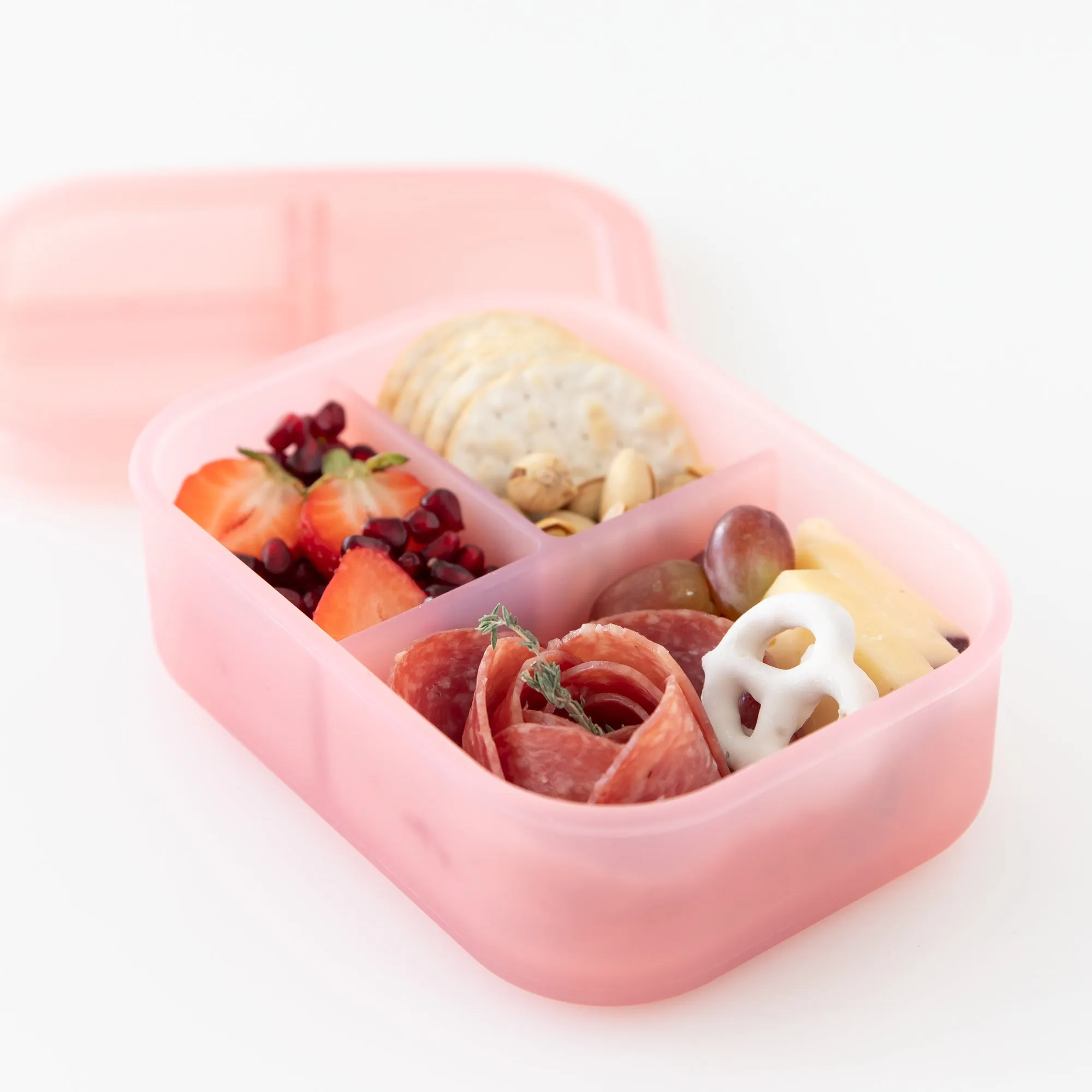 Silicone Bento Box 3 Section: Pink Jelly