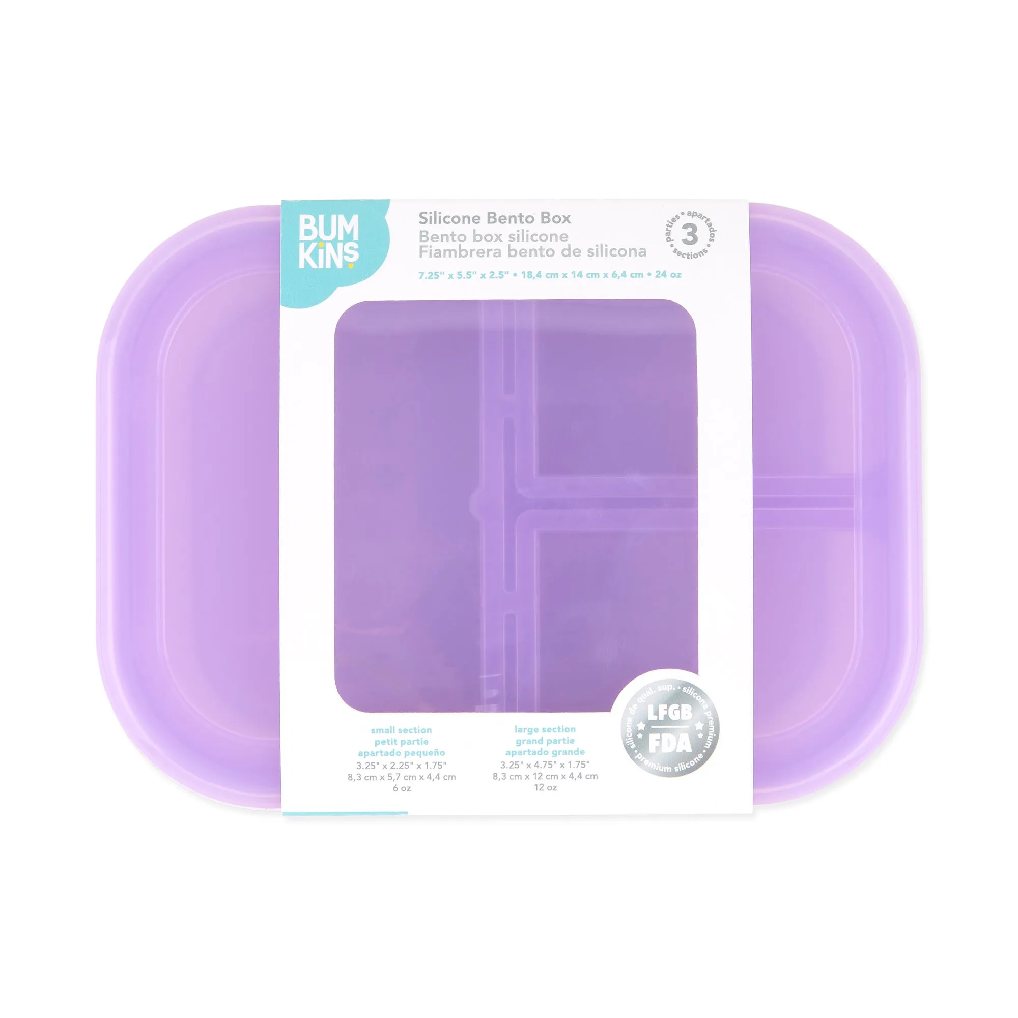 Silicone Bento Box 3 Section: Purple Jelly