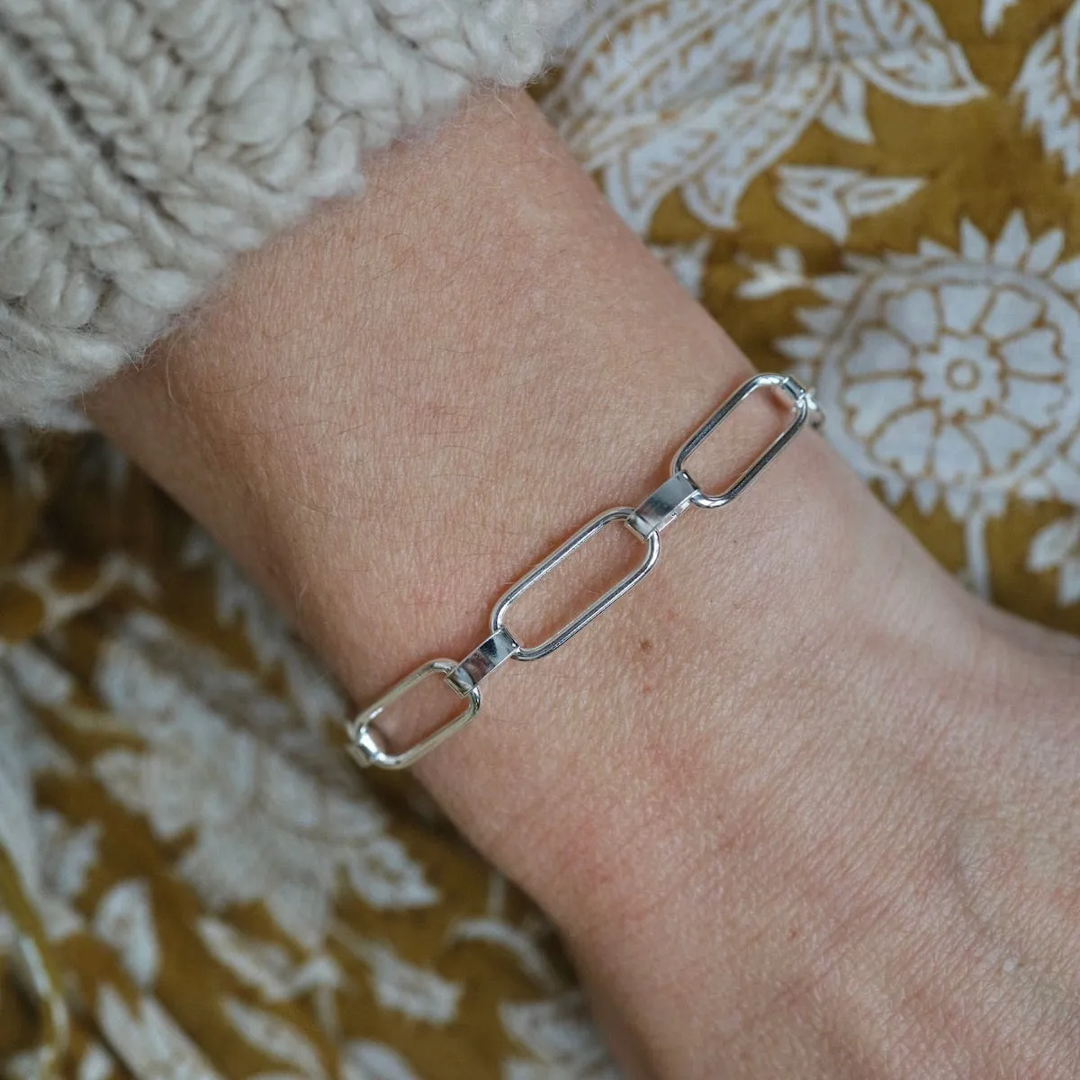 Silver Mixed Chain Bracelet