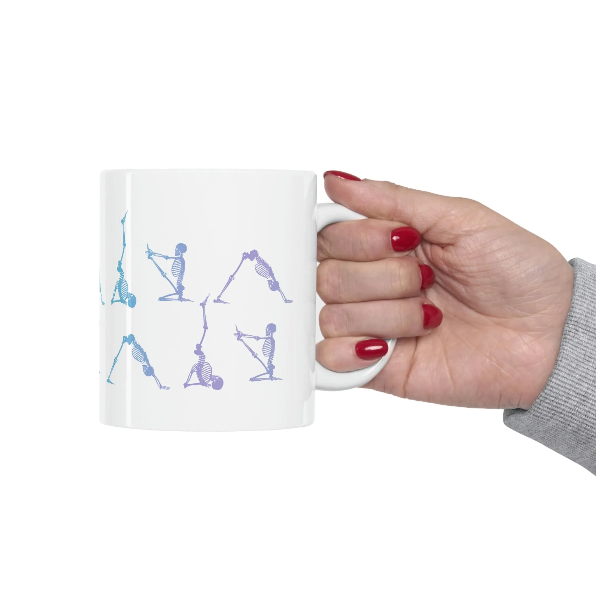 Skeleton in Yoga Poses Mug